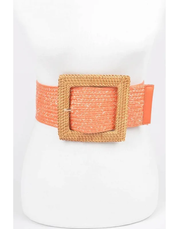 Bamboo Buckle Wide Stretch Belt