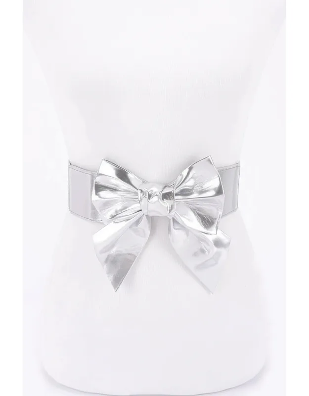 Faux Leather Ribbon Elastic Belt