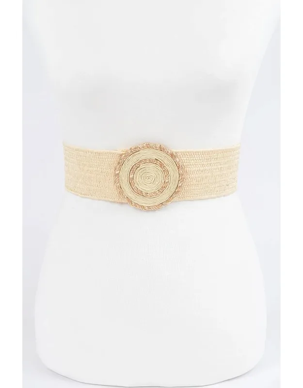 Faux Straw Elastic Belt