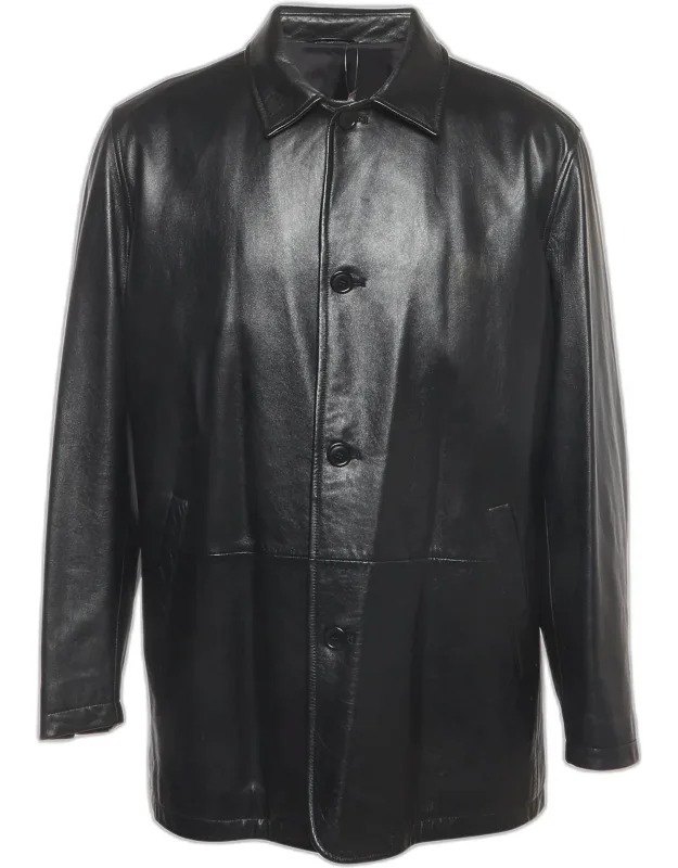 Leather Button Up Jacket