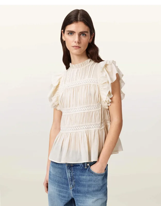 Harriet Short Sleeve Ruched Relaxed Fit Top