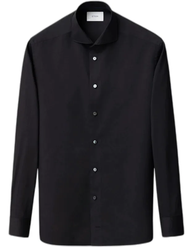 Slim Fit Stripe Cotton And Silk Dress Shirt