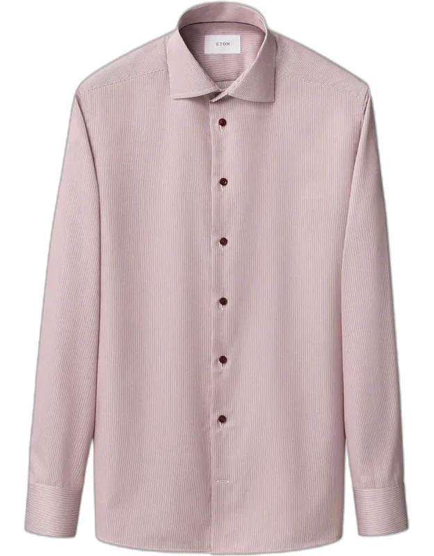 Slim Fit Micro-stripe Twill Dress Shirt