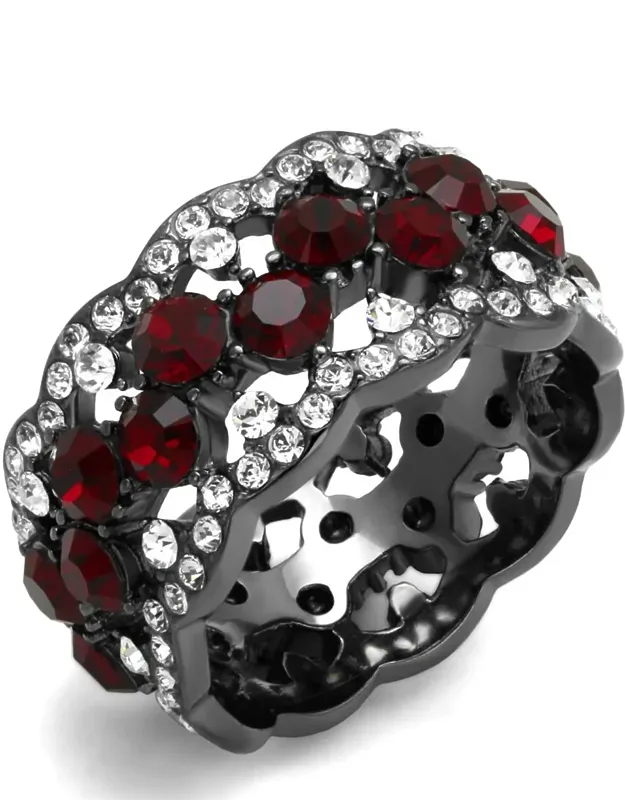 Light Stainless Steel Ring With Top Grade Crystal In Siam