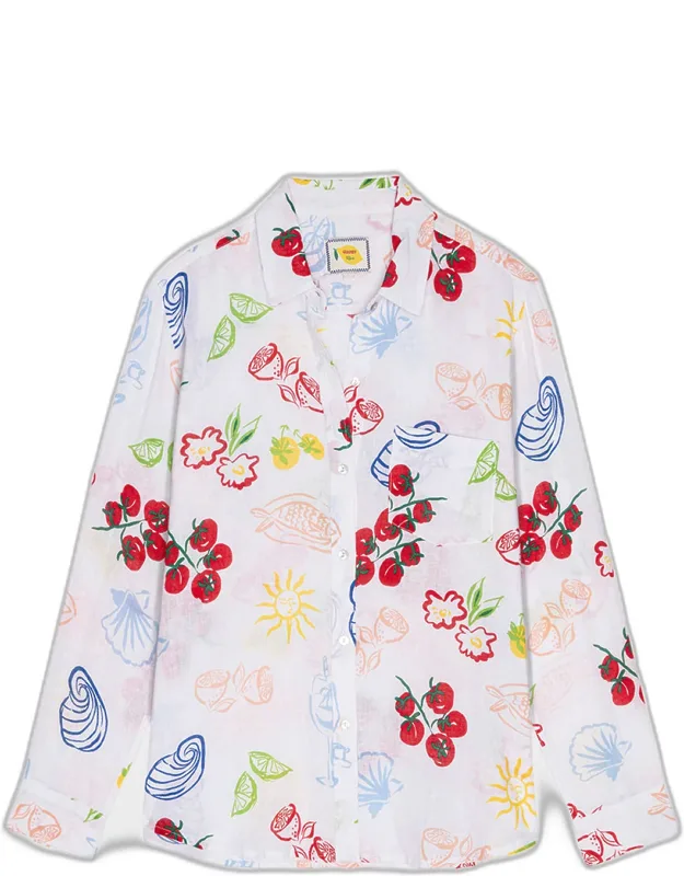 Charli Antipasti Long-sleeve Linen Shirt