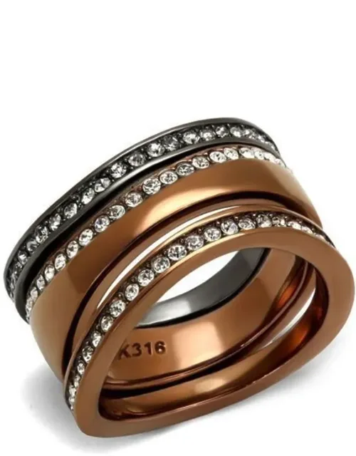 Stainless Steel Ring With Top Grade Crystal In Black Diamond