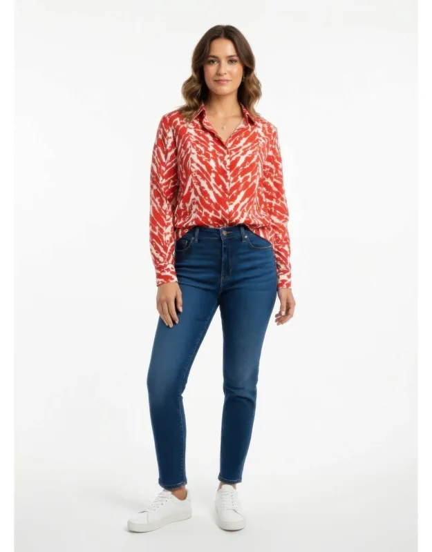Zebra Print Button-up Shirt