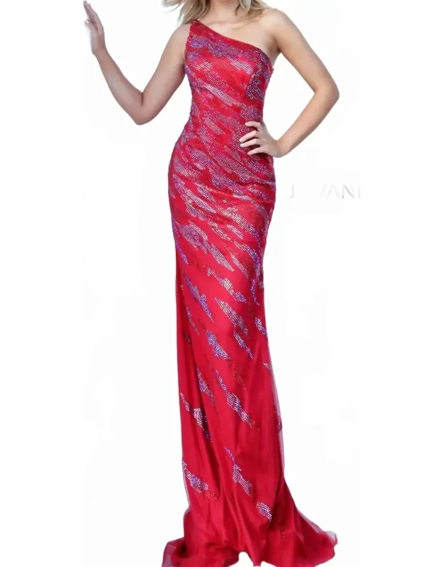One Shoulder Sparkle Prom Dress