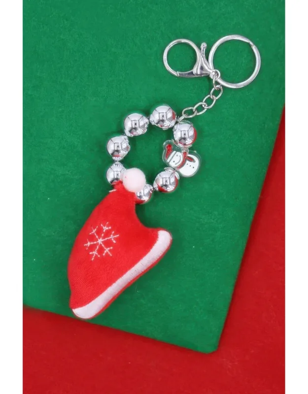 Jingle Bell Santa Hat Christmas Keychain Ornament