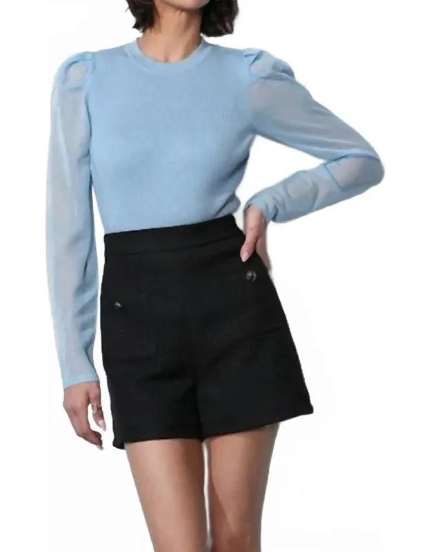 Sheer Sleeve Sweater Top