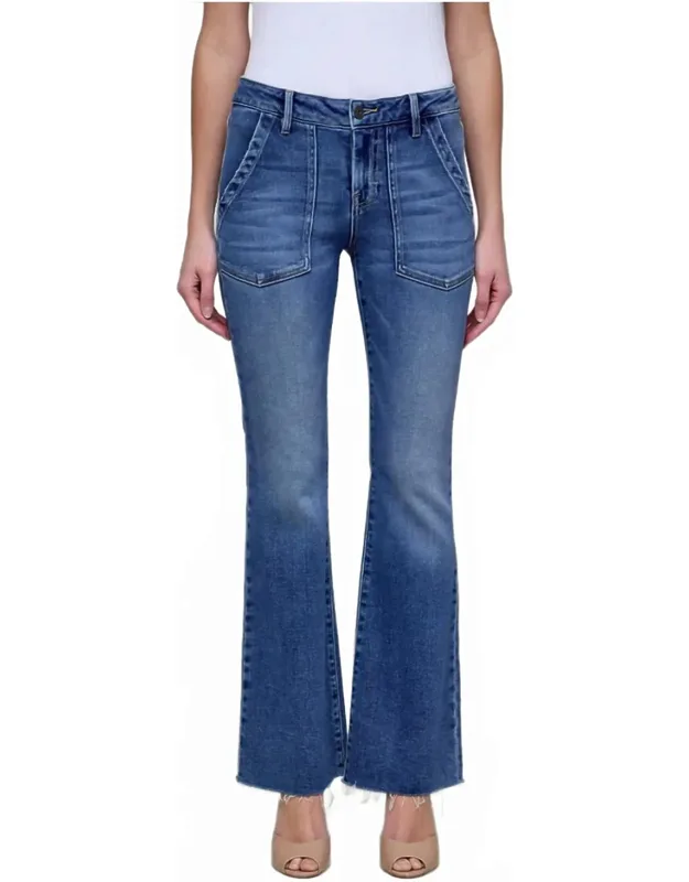 Happi Patch Pockets Flare Jeans