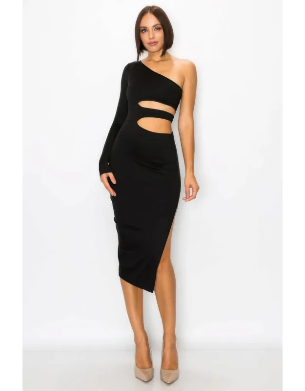 One Shoulder Maxi Dress