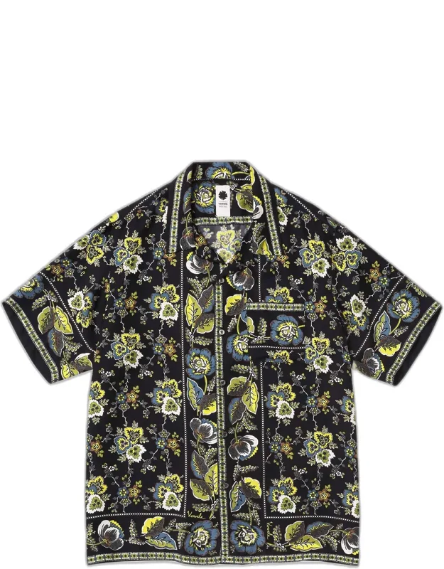 Silk Scarf-pattern Short-sleeve Shirt