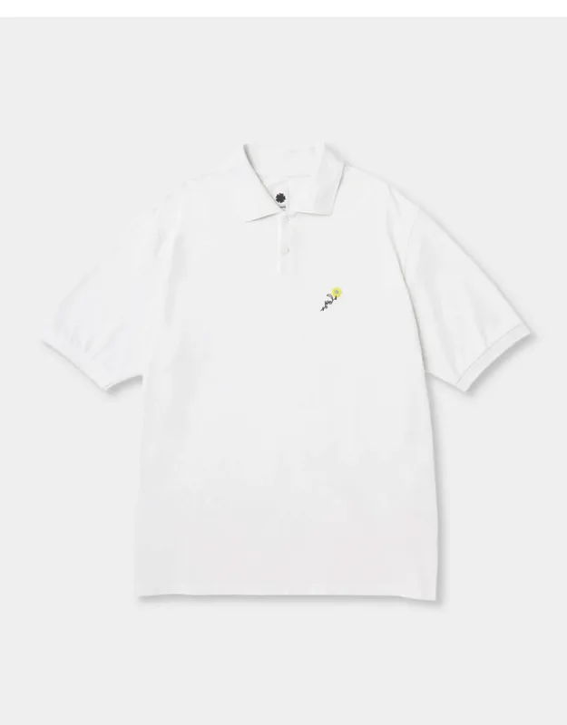 Cotton Pique Floral Embroidered Polo Shirt