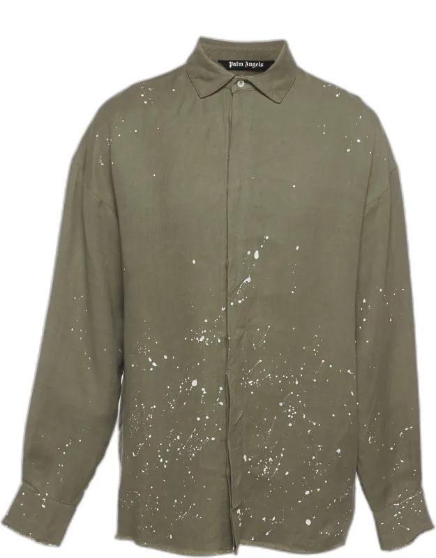 Linen Paint Splatter Shirt