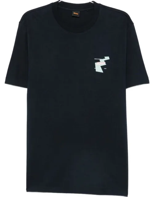 Boss Graphic-print T-shirt With Crew Neck And Short Sleeves