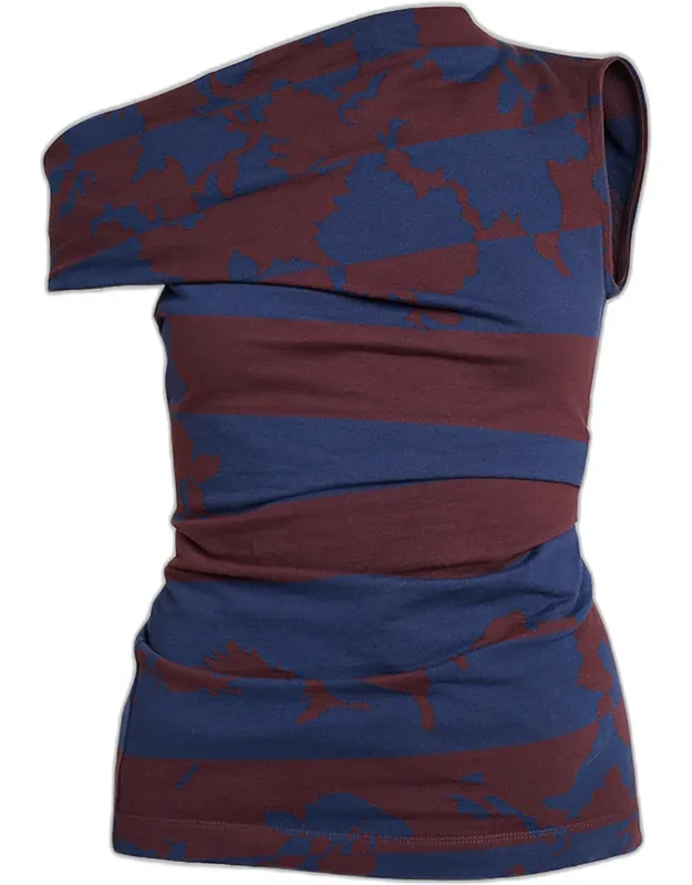 Abstract-print Off-the-shoulder Top