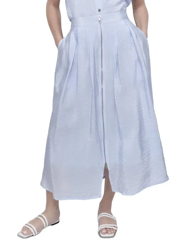 Tech Poplin Zip Front Skirt
