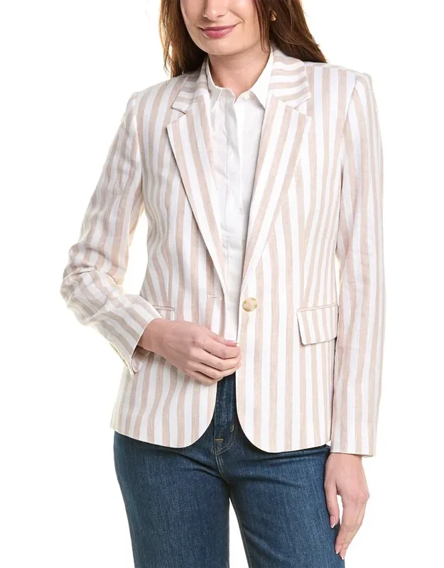 Striped Linen-blend Blazer