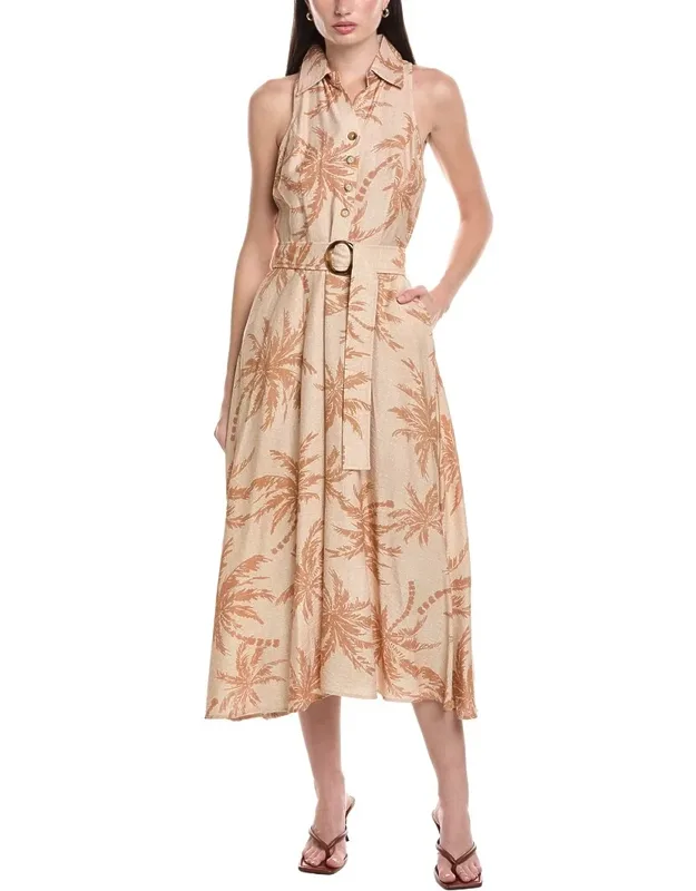 Printed Stone Sleeveless Midi Dress
