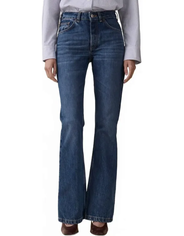 Mid Rise Slim Flared Jeans