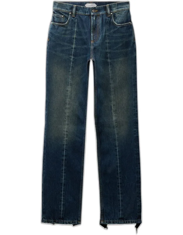 Distressed Straight-leg Jeans
