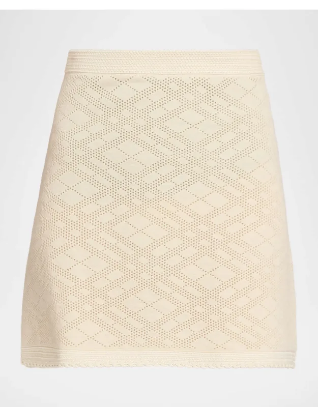 Pointelle Knit Mini Skirt