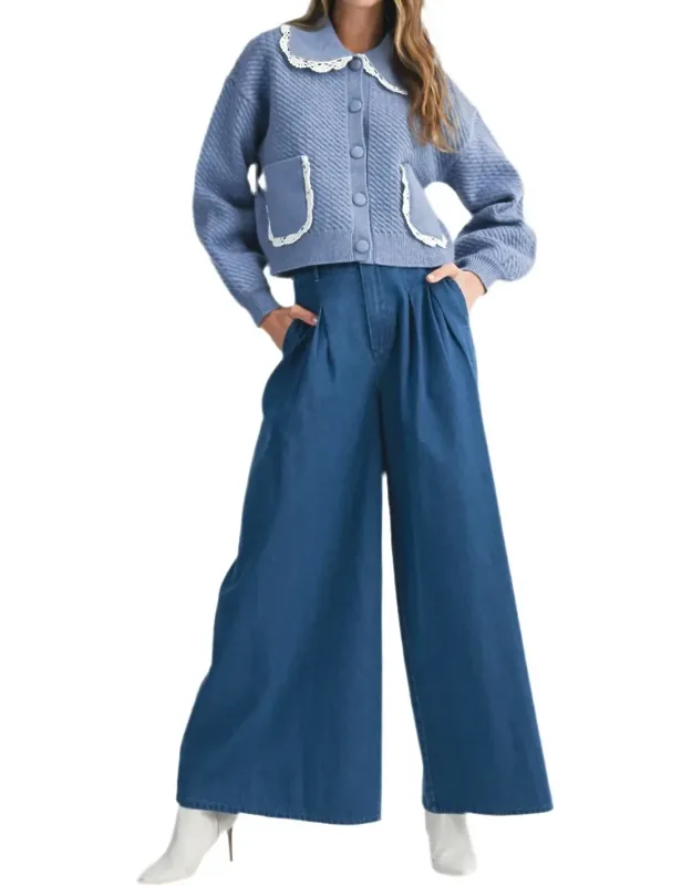 Wide Leg Denim Pants