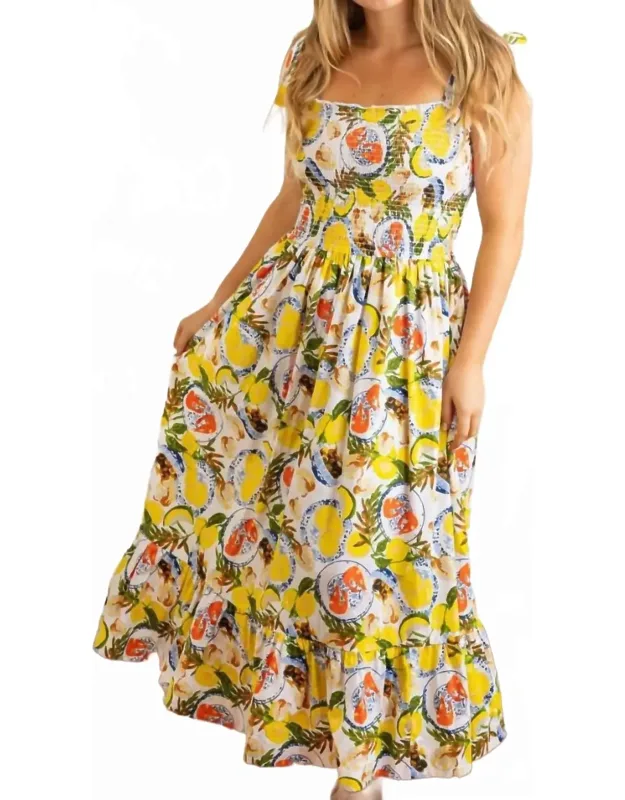Smocked Tie Top Maxi Dress
