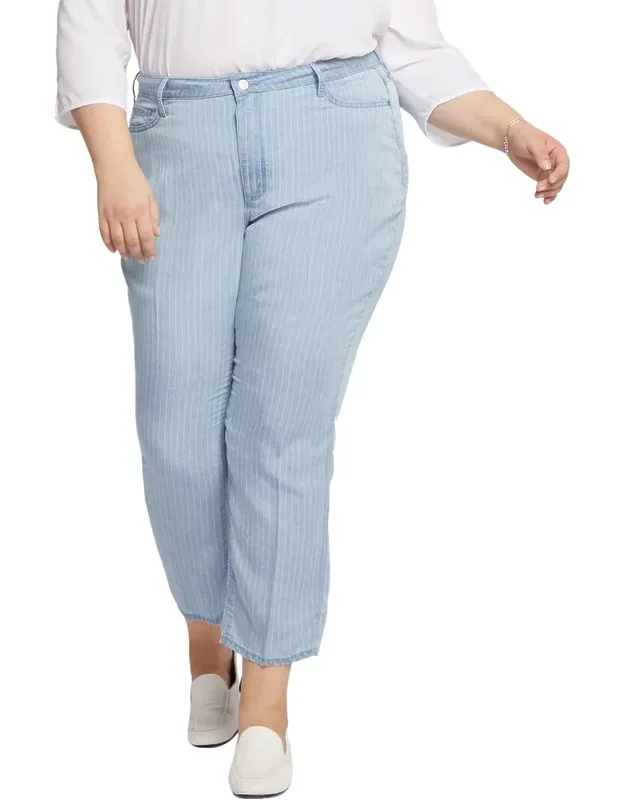 Relaxed Stripes Straight Leg Jeans