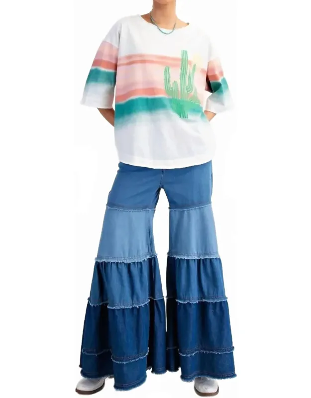 Graphic Western Soft Washed Cactus Top