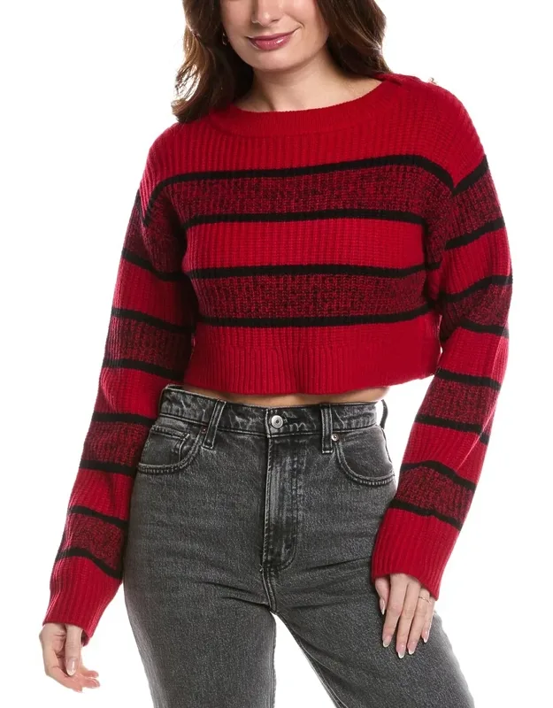 Crop Boatneck Wool Pullover