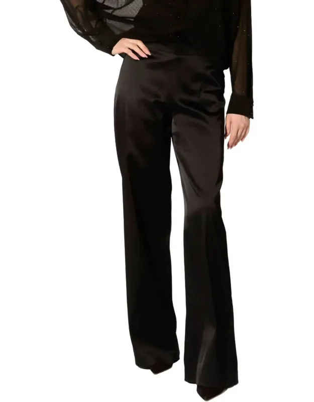 Stretch Satin Stovepipe Pants