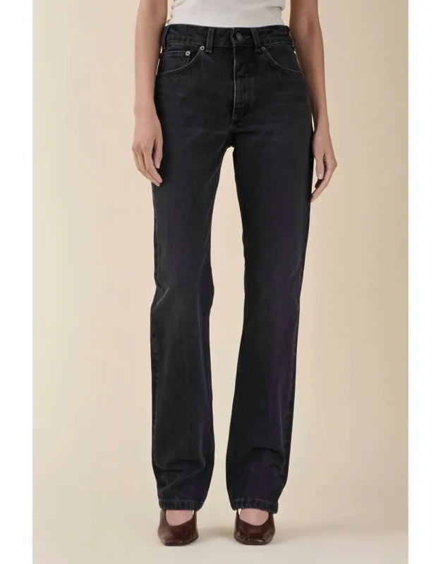 Mid Rise Straight Leg Jeans