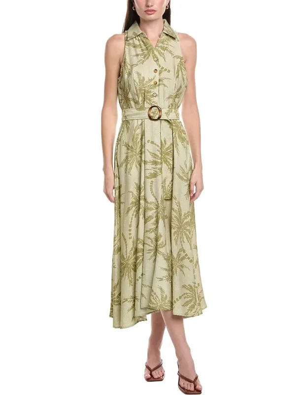 Printed Stone Sleeveless Midi Dress