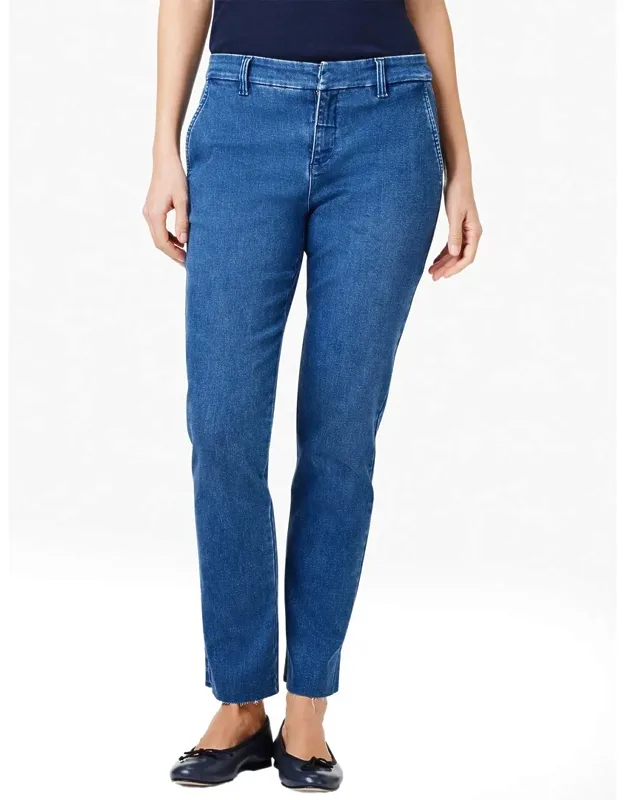 Straight Leg Ankle Denim Trousers