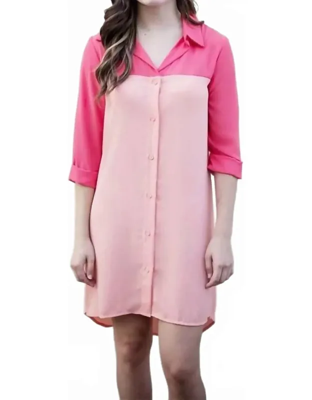 Block Shirt Dress