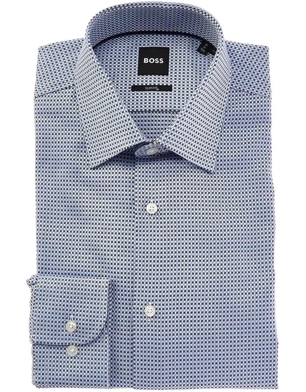 Boss Slim Fit Dress Shirt With Spread Collar And Button Cuff