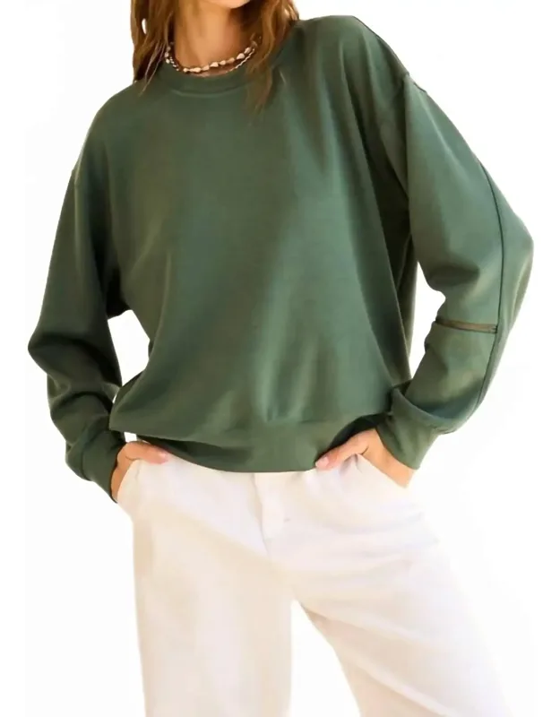 Sweater Pullover With Zipper On Sleeve