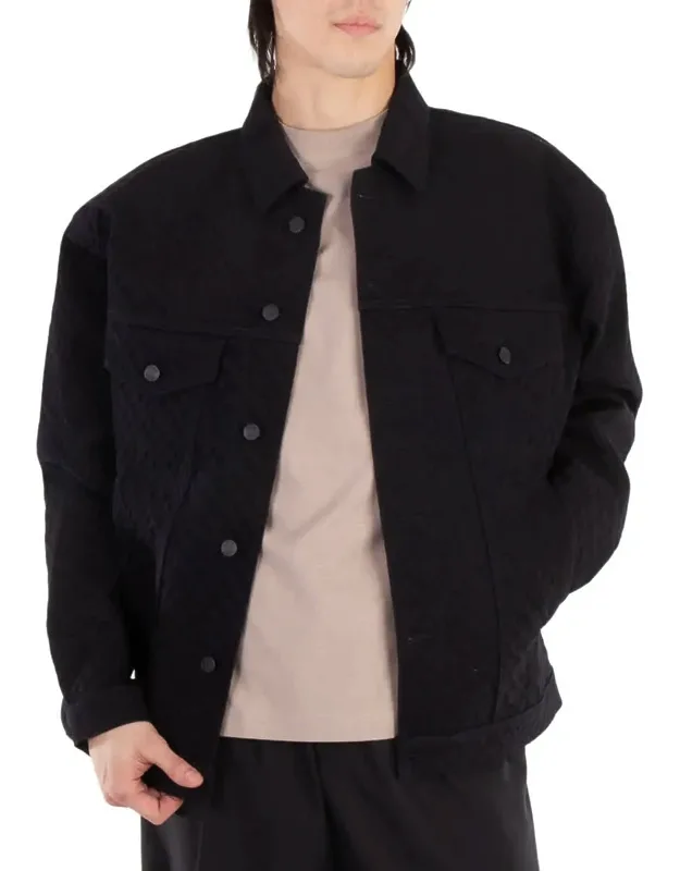 Monogram-embossed Cotton Denim Jacket
