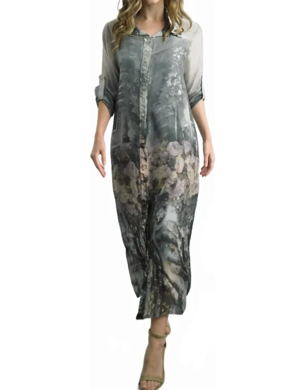 Ethereal Garden Silk Blend Maxi Dress