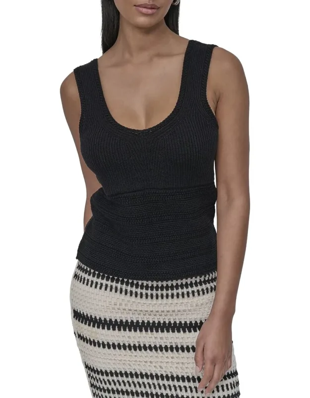 Cotton V-neck Crochet Sweater