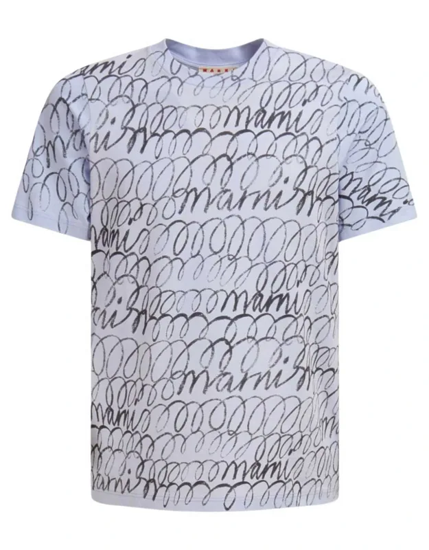 Scribbled Motif Organic Cotton T-shirt