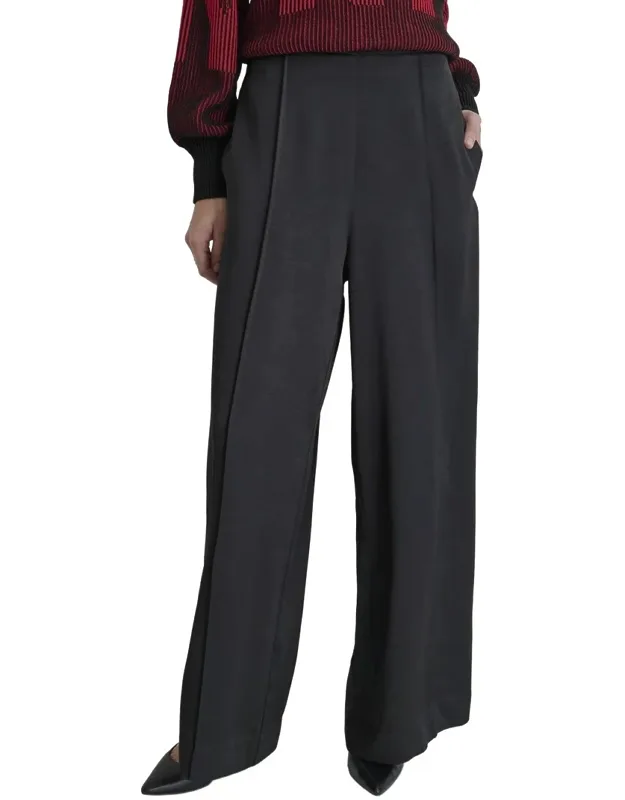 Wide Leg Pin Tuck Trousers