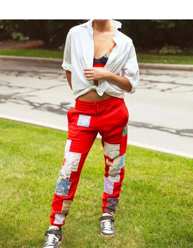 Mixed Print Sweatpants