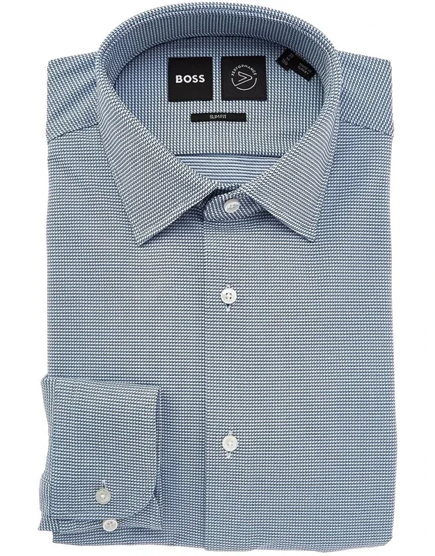 Boss Slim Fit Dress Shirt - Light Blue, Spread Collar