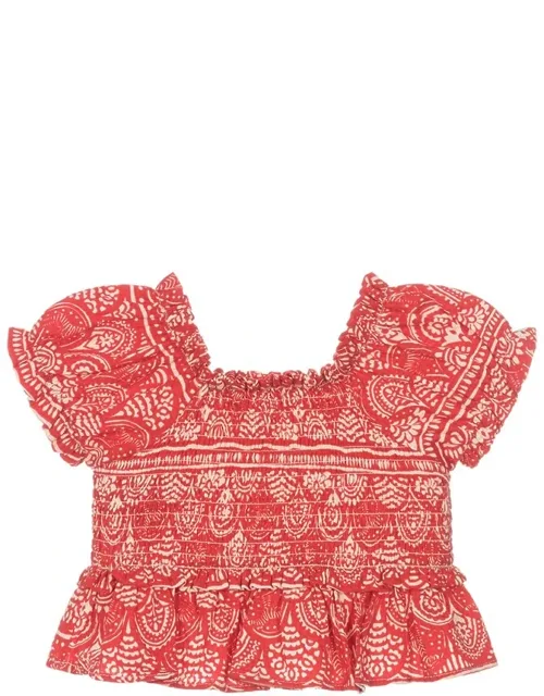 Guipure Print Blouse