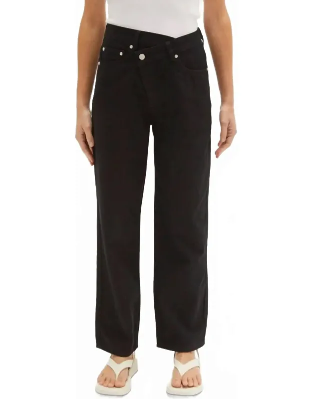 Straight-leg Asymmetric Waist Jeans