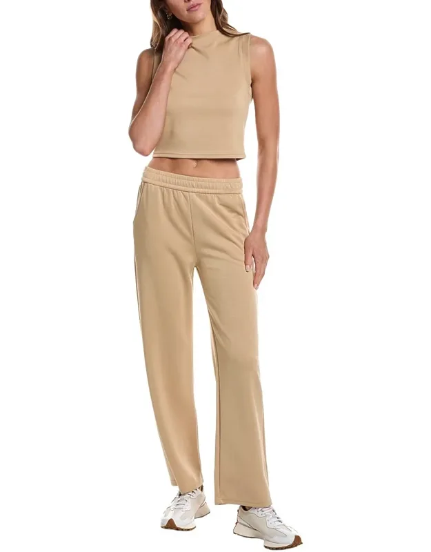 29in 2pc Crop Tank & Wide Leg Pants Lounge Set