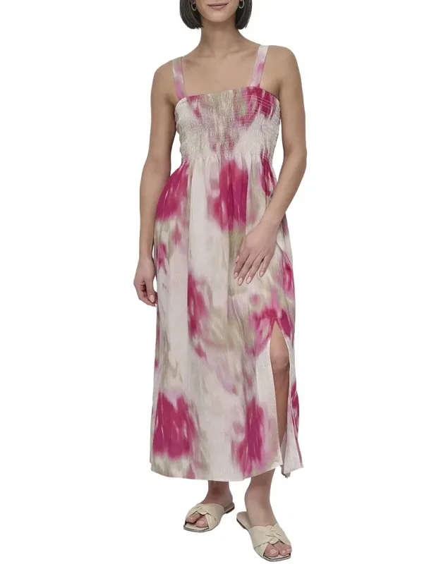 Printed Rumple Midi Dress